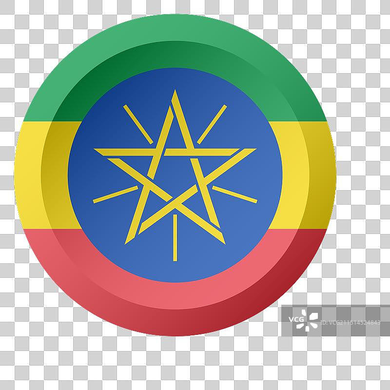 埃塞俄比亚圆形按钮旗帜图片素材