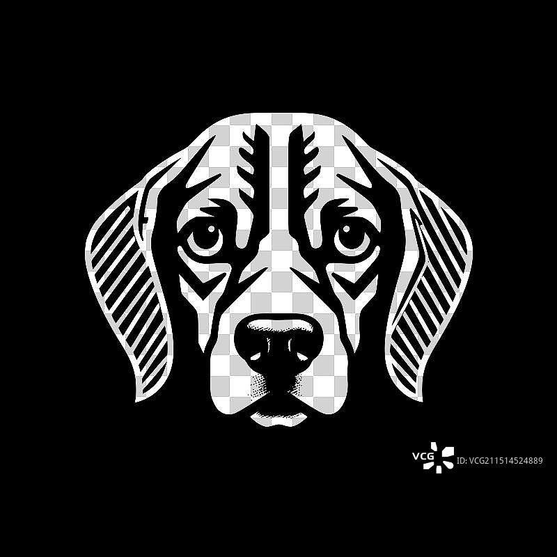 狗-黑白孤立的图标图片素材