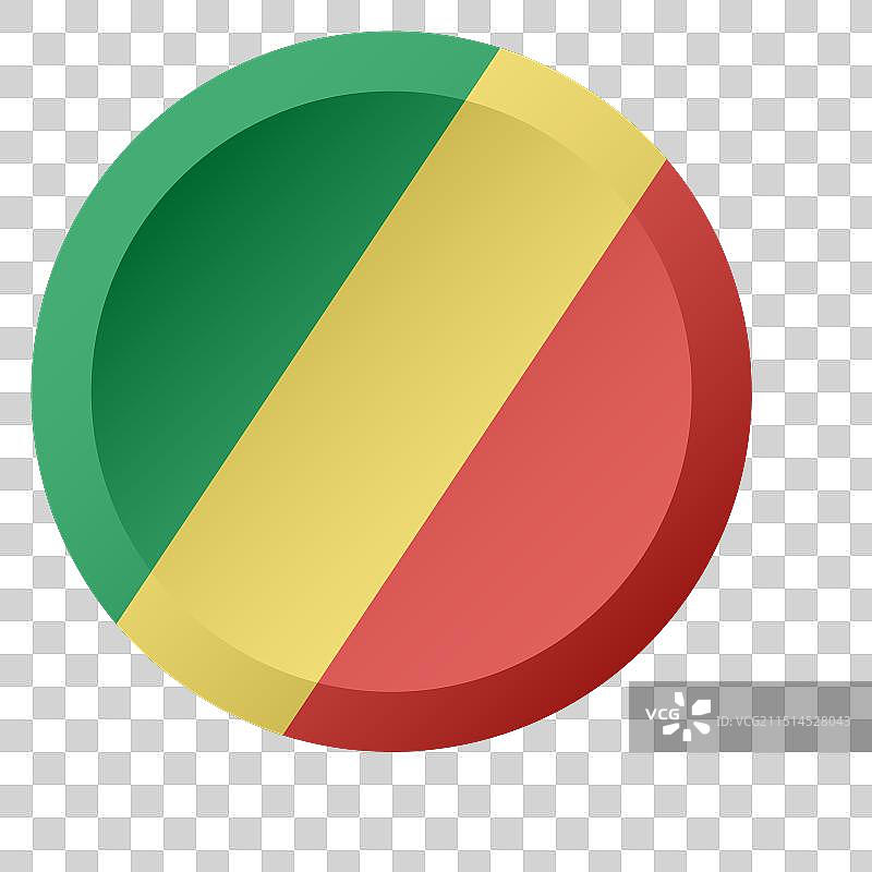 刚果共和国圆形旗帜按钮图片素材