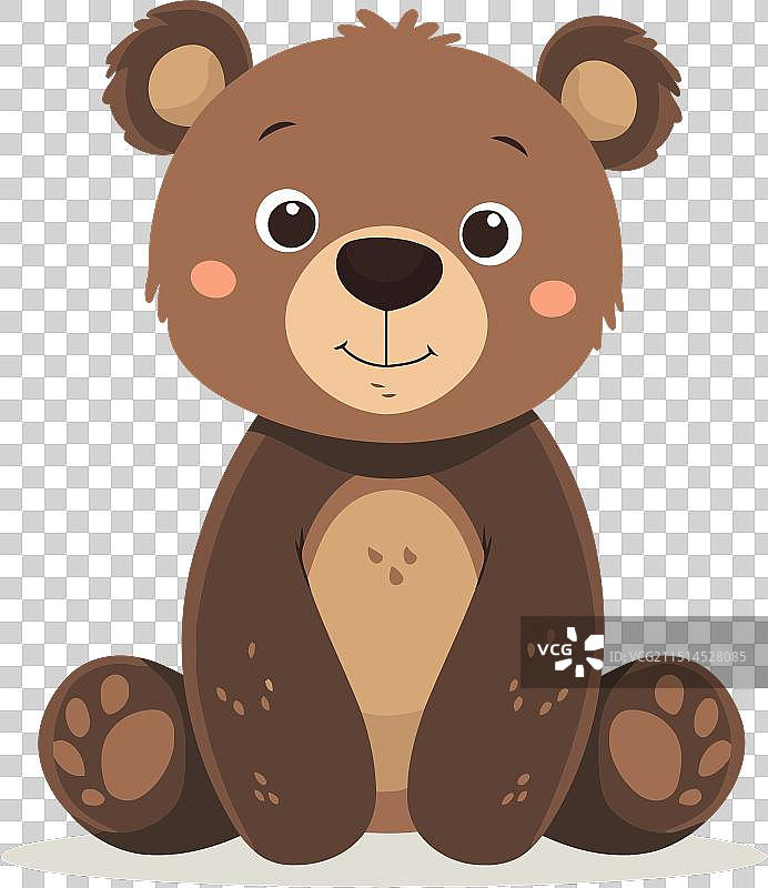 可爱的熊扁平风格插画图片素材