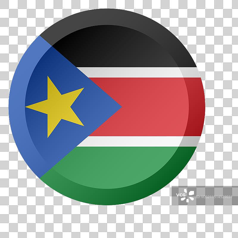 南苏丹圆形按钮旗帜图片素材