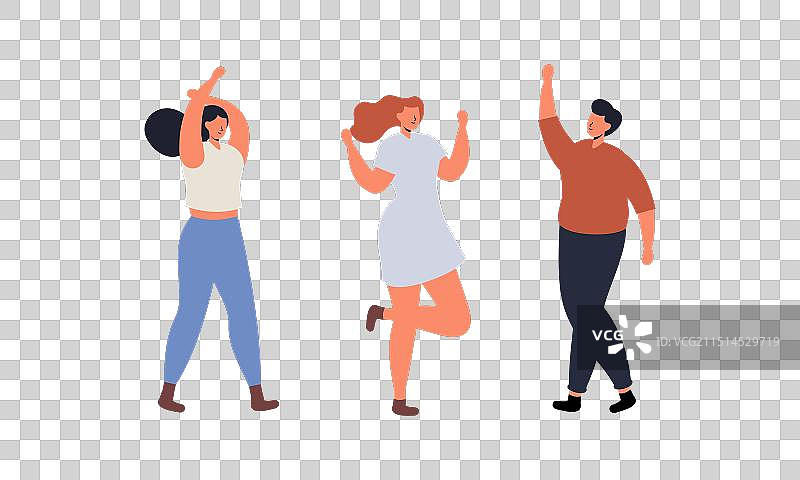 在迪斯科派对上快乐跳舞的人们图片素材