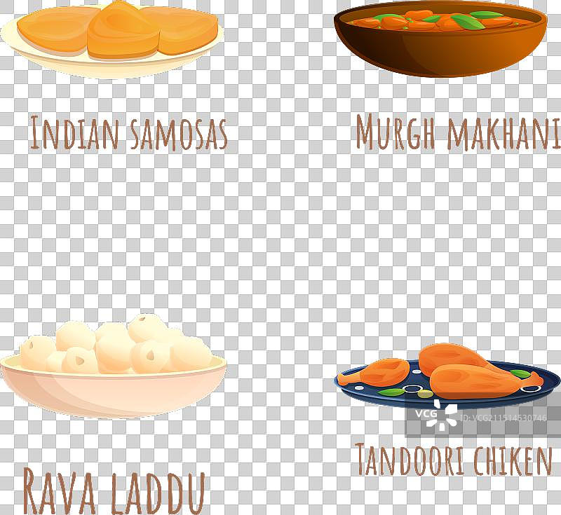 印度美食图标卡通合集图片素材