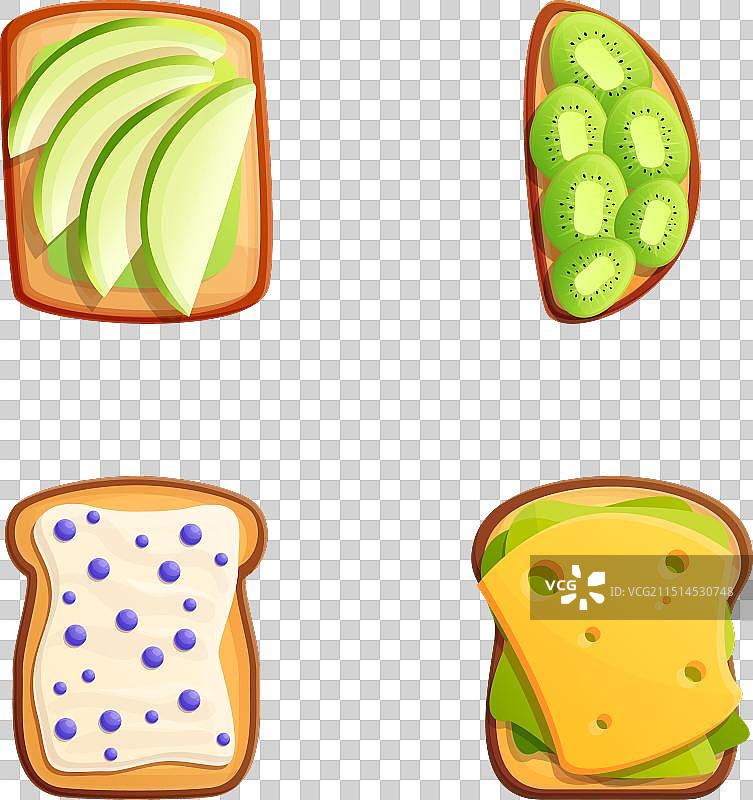 早餐食品图标卡通三明治图片素材