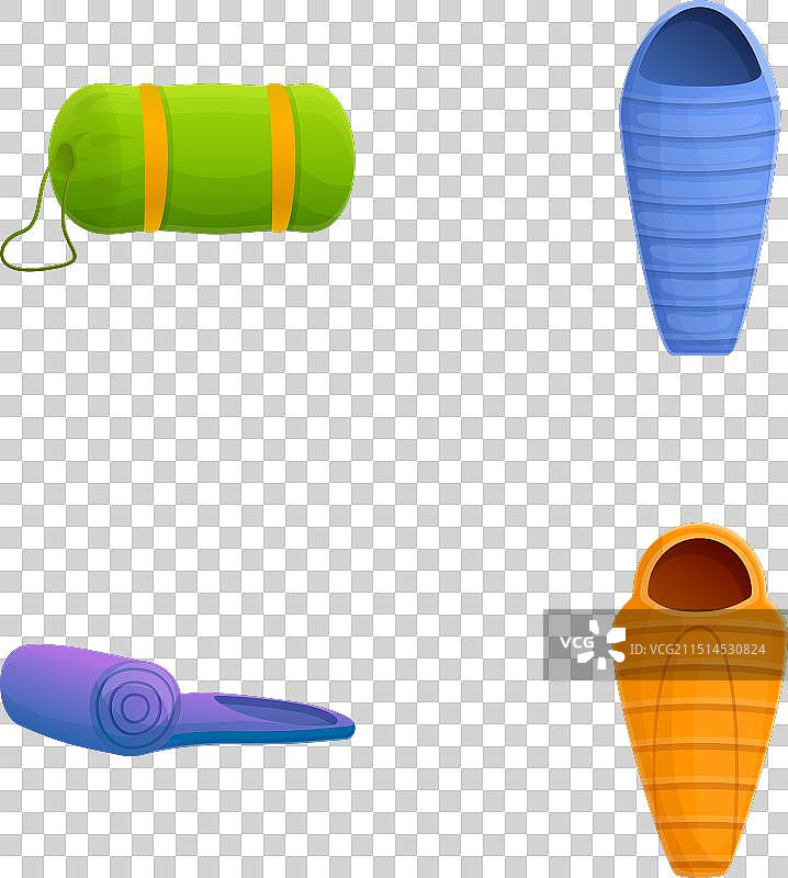 旅行装备图标卡通套装图片素材