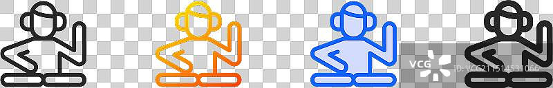 DJ图标，细线性渐变蓝色描边和粗体图片素材