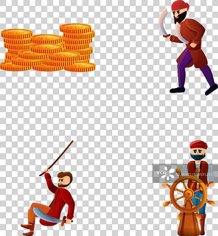 卡通海洋强盗图标图片素材