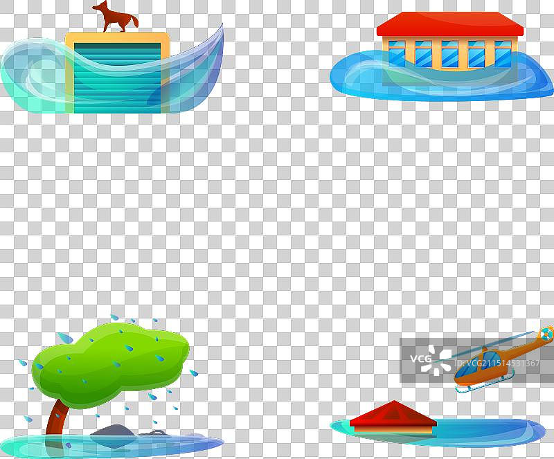 洪水图标卡通人物救援图片素材