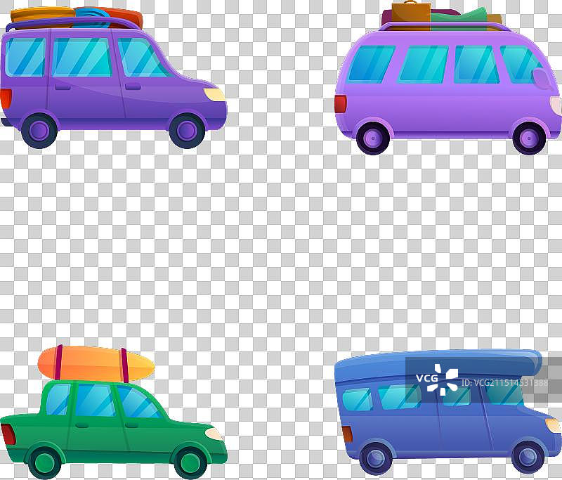 夏季旅行图标卡通车图片素材