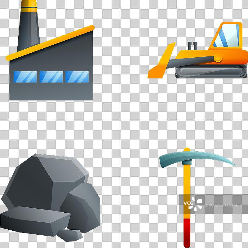 卡通煤炭行业图标图片素材