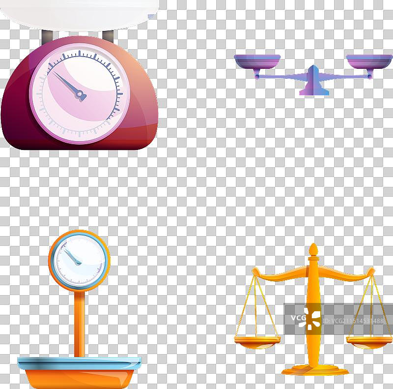 卡通工业风格的各种秤图标图片素材