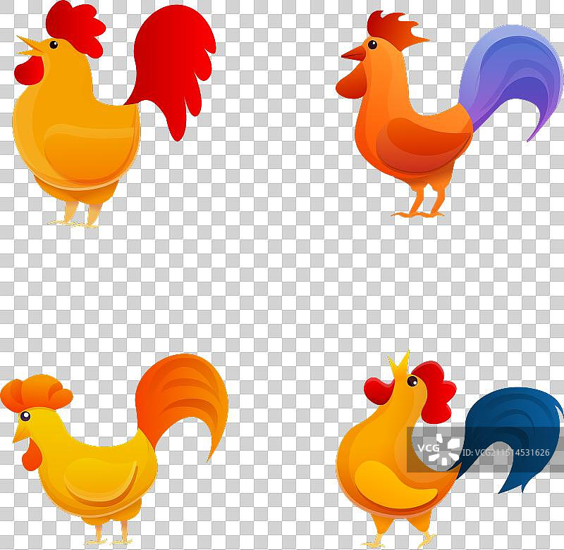 卡通家禽公鸡图标图片素材