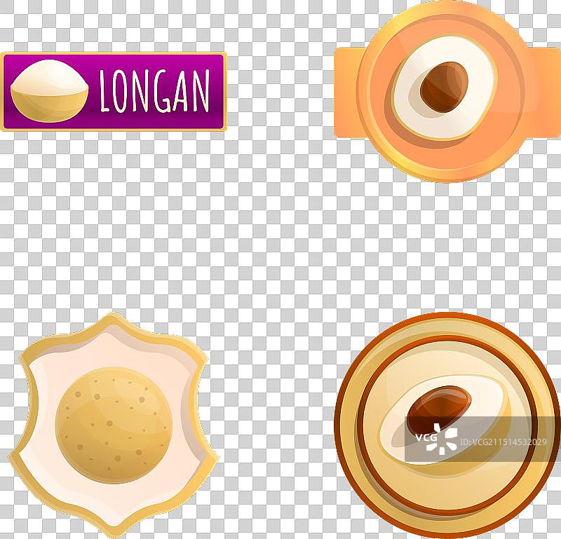 成熟龙眼图标卡通热带水果图片素材
