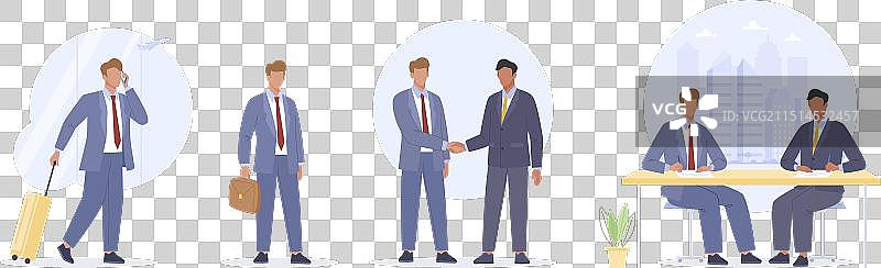 穿着西装的商人出差图片素材