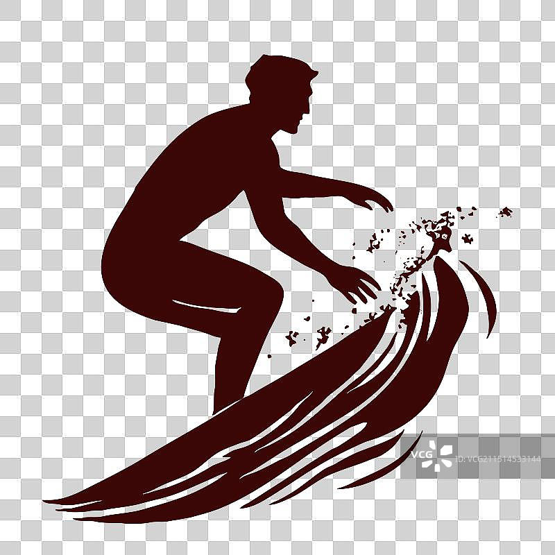 运动冲浪剪影图片素材