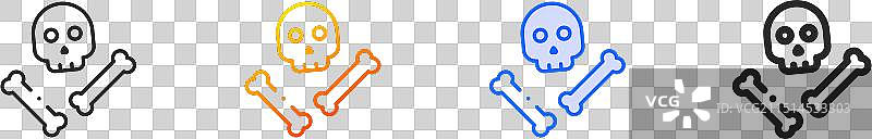 蓝色描边线性图标图片素材