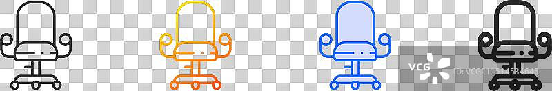 蓝色渐变描边办公椅图标图片素材