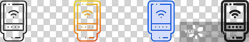 蓝色渐变描边探测器图标图片素材