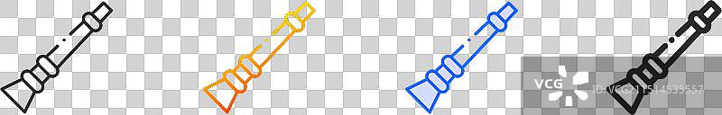 迪吉里杜管线性渐变蓝色描边图标图片素材