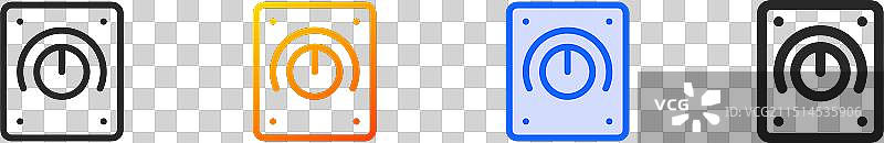 调光器图标，细线性渐变蓝色描边图片素材