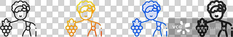 线性渐变蓝色描边狄俄尼索斯图标图片素材