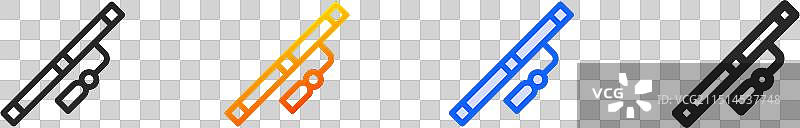 笛子线性渐变蓝色描边图标图片素材