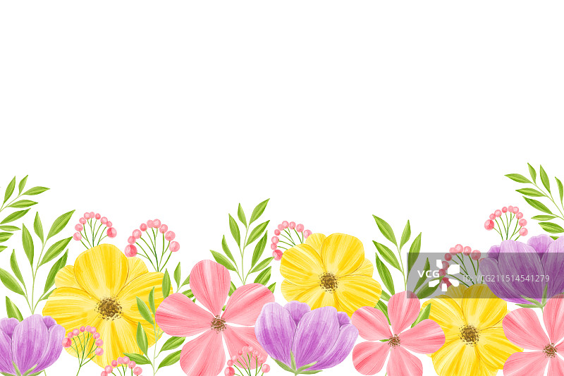 带白色空间的水彩花卉背景图片素材