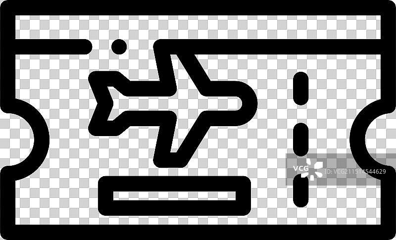 登机牌图标线性设计图片素材