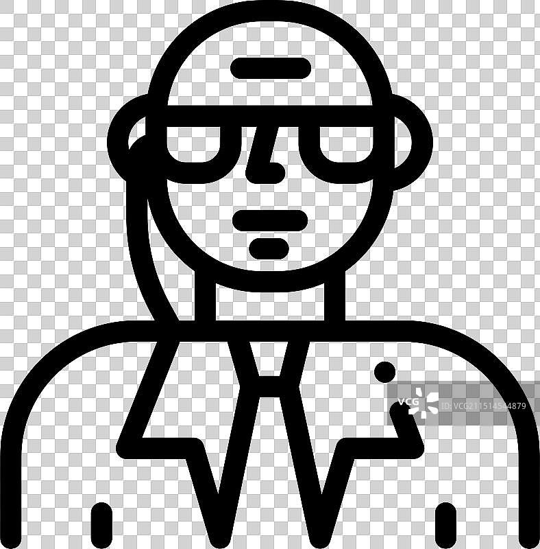 保镖图标线性设计图片素材