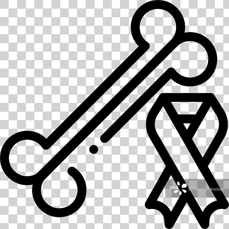 骨癌图标线性设计图片素材