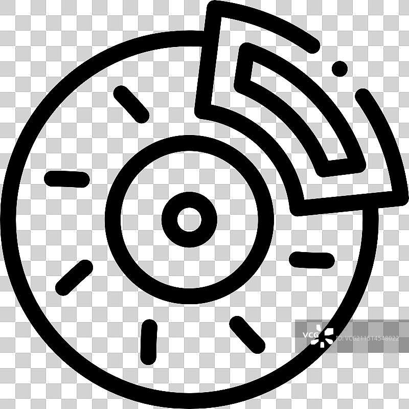 刹车盘图标线性设计图片素材