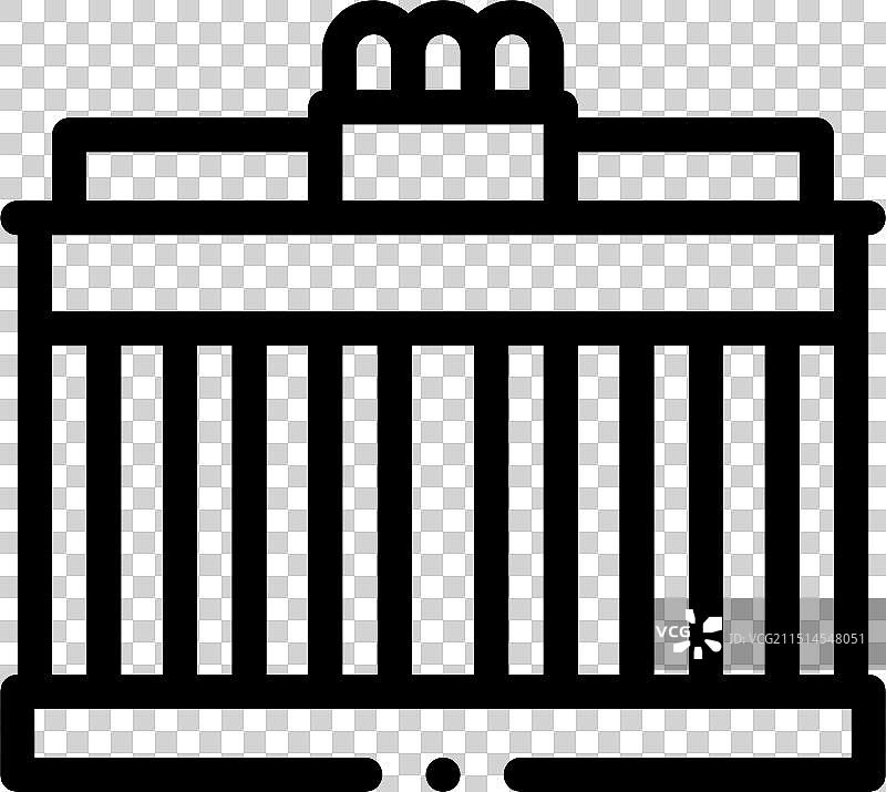 勃兰登堡门图标扁平线性设计图片素材