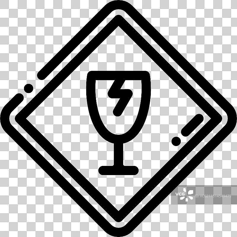 破碎的玻璃图标（线性设计）图片素材