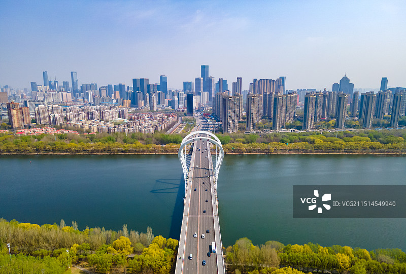 中国辽宁省沈阳市三好桥航拍风景图片素材