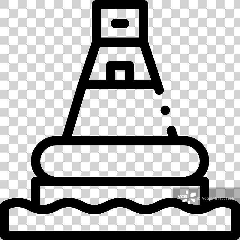 孤立的线性细线风格浮标图标设计图片素材