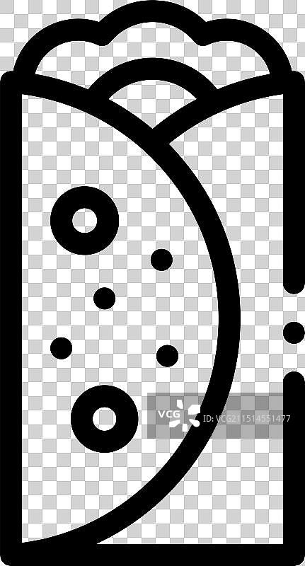 墨西哥卷饼线性图标设计图片素材