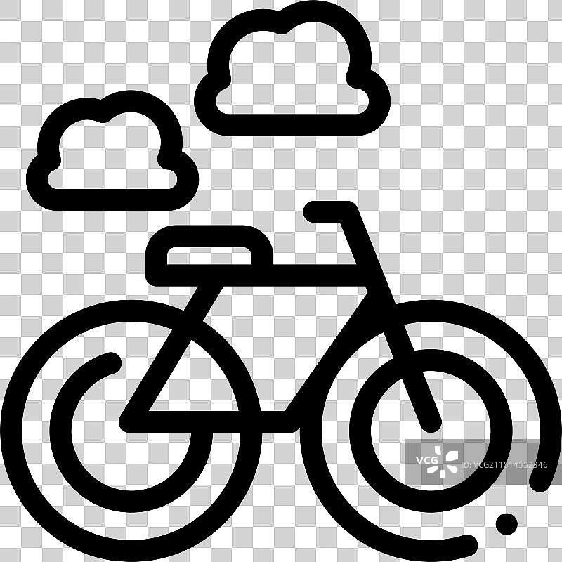 自行车图标线性设计图片素材