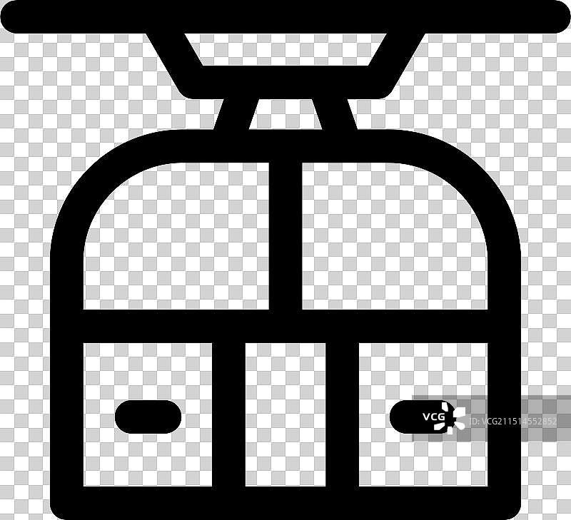 缆车图标细线条设计图片素材