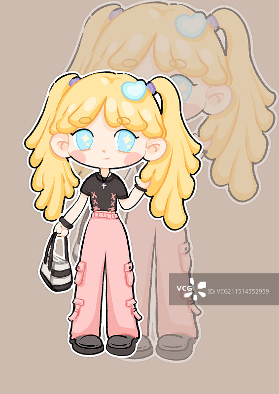 定制转q人物萌系插画可贴纸插画图片素材