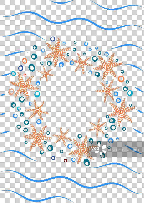 多巴胺驱动的海星和海洋贺卡图片素材