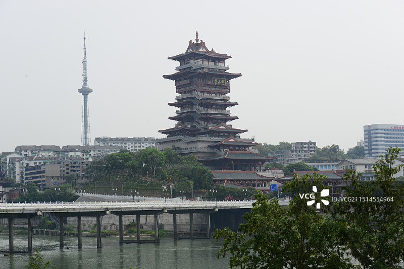 绵阳市越王楼·三江半岛景区图片素材