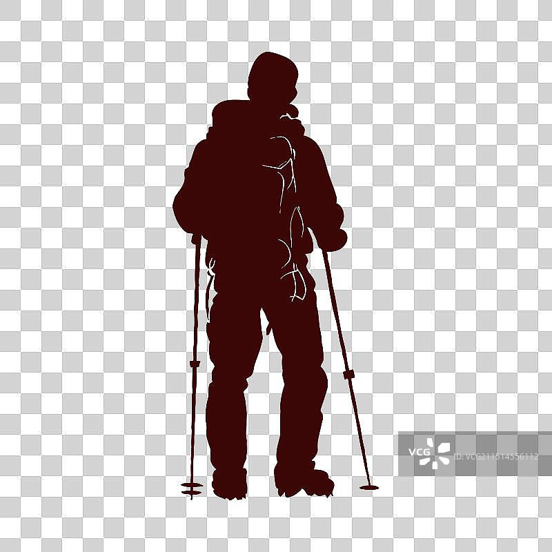 登山运动剪影图片素材