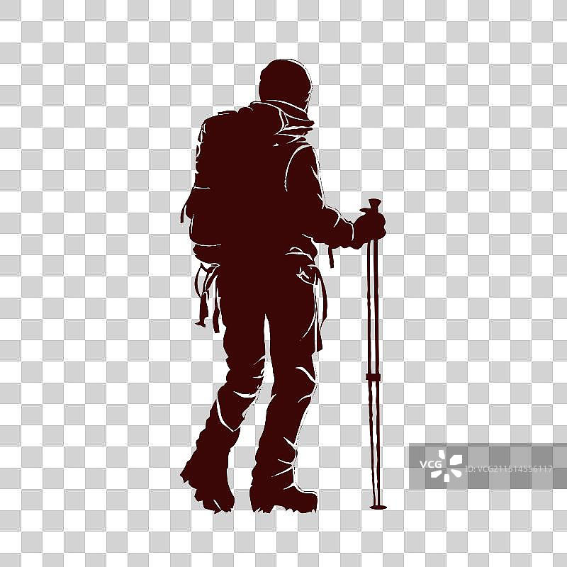 登山运动剪影图片素材