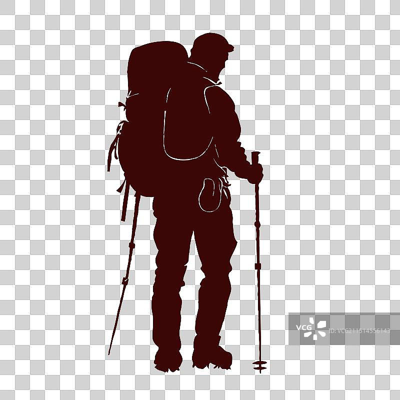 登山运动剪影图片素材