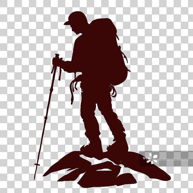 登山运动剪影图片素材