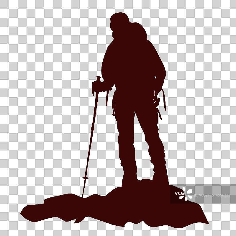 登山运动剪影图片素材