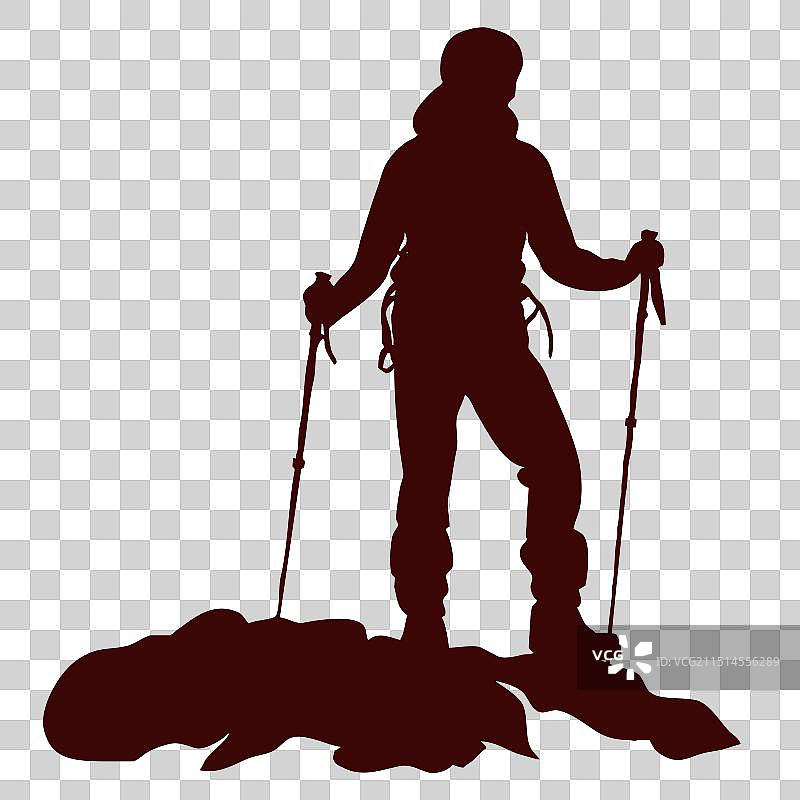 登山运动剪影图片素材