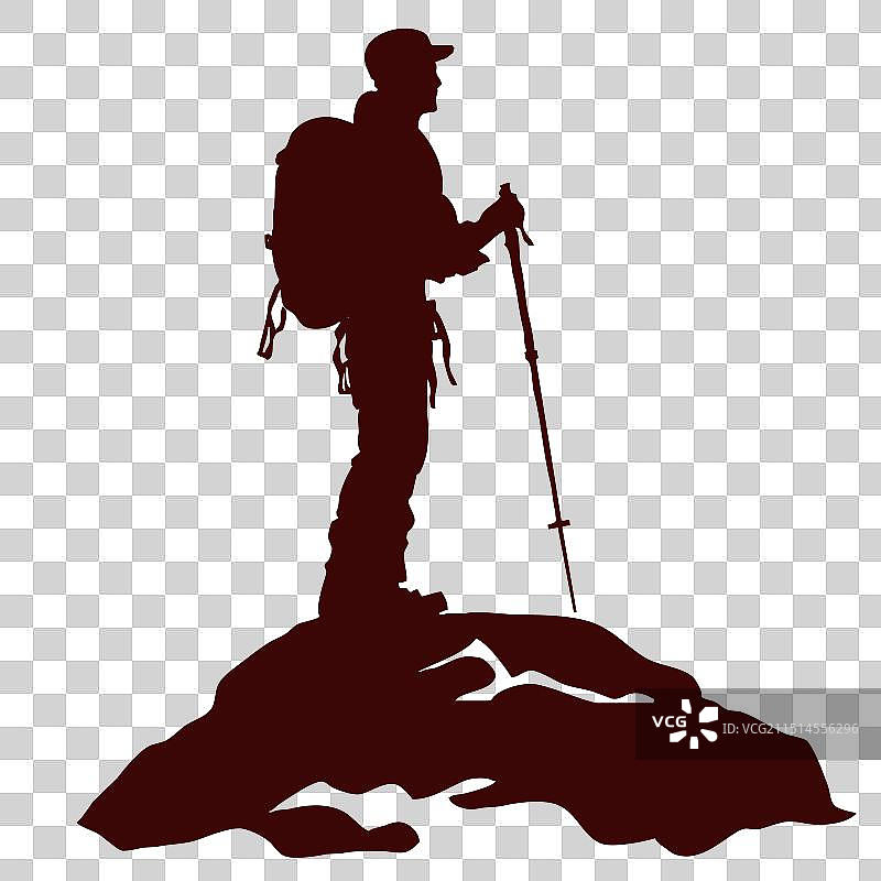 登山运动剪影图片素材