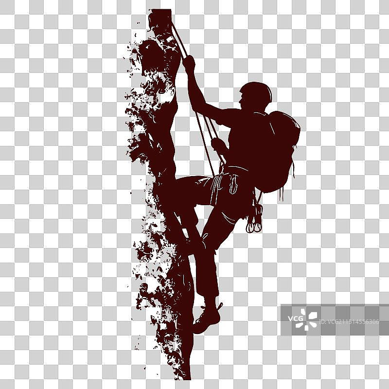 攀岩运动剪影图片素材