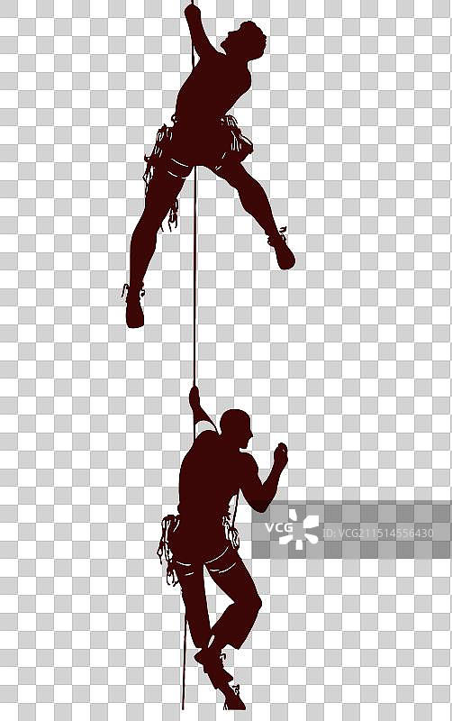 攀岩运动剪影图片素材